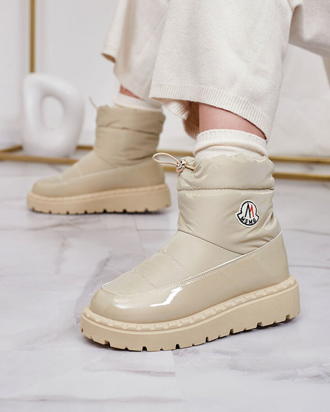 Royalfashion Damen Schlupf-Schneestiefel in hellbrauner Farbe Ireda