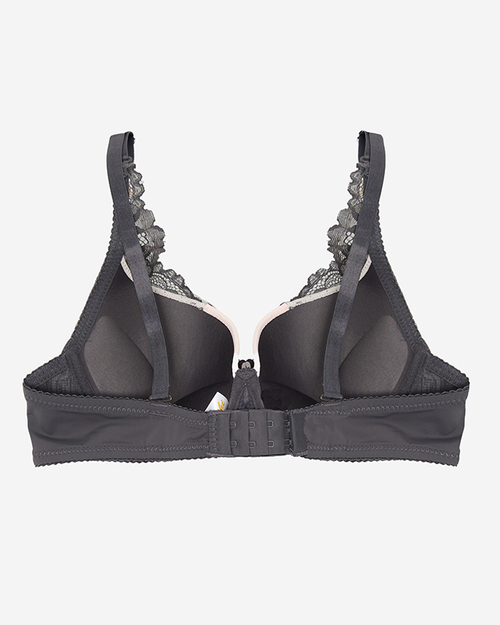 Рожевий жіночий бюстгальтер із сірим мереживом - Нижня білизна