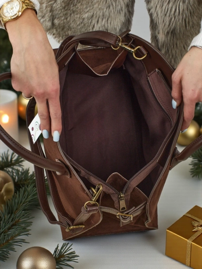 Damen Shopper Handtasche Öko-Wildleder Dorelle