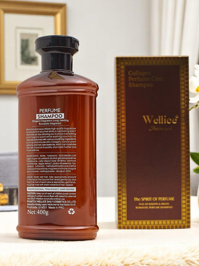 Wellice Parfümiertes Shampoo mit Aminosäuren glättet und spendet dem Haar Feuchtigkeit