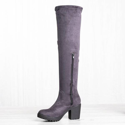 OUTLET Graue Stiefel auf einem höheren Pfosten Moccalinea - Footwear