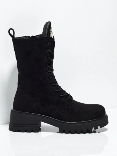 Еко замшеві шнуровані жіночі ботільйони Emelune