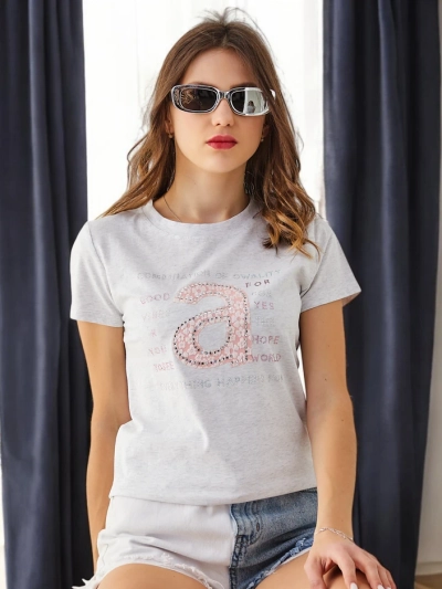 Royalfashion Damen Baumwoll-T-Shirt Kombination von Owality