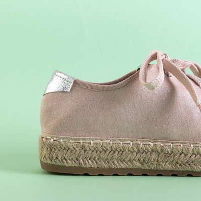 Rosa Damenschuhe a'la espadrilles auf der Woilla-Plattform - Schuhe