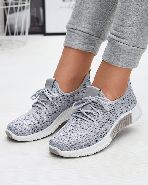 Сірі жіночі тканинні спортивні кросівки Vobbu- Footwear