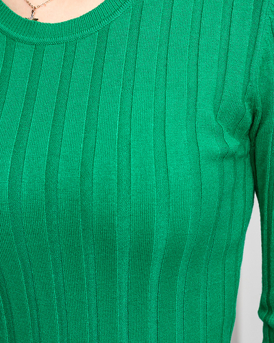 Жіночий светр в зелену смужку - Одяг