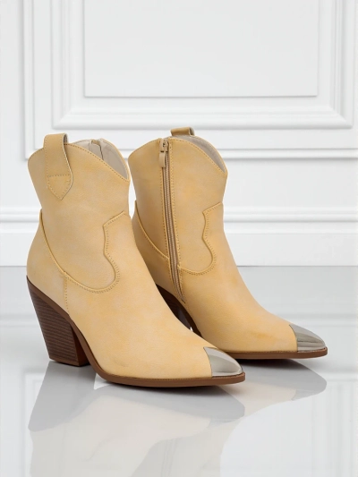 Cowboystiefel für Damen mit Absatz und dekorativer Spitze Glacier Fang