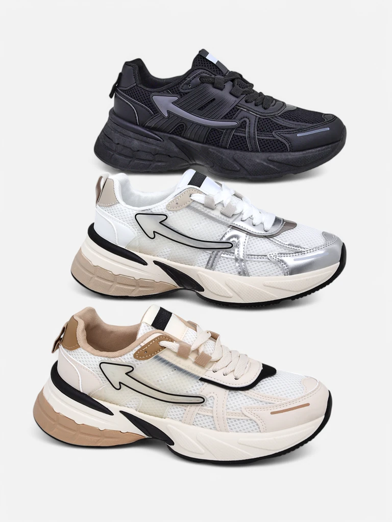 Royalfashion Damen Sport Sneakers auf einer dickeren Sohle Beysa