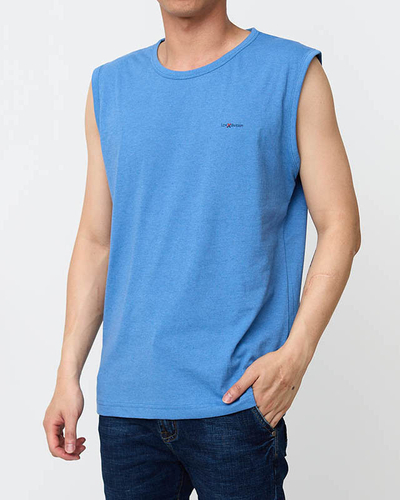 Ärmelloses Herren-T-Shirt in Kobaltblau - Kleidung