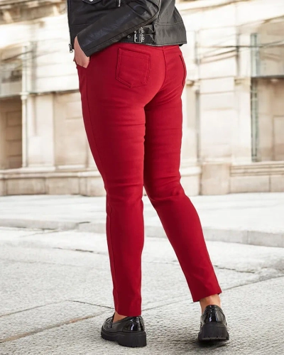 Weinrote isolierte Damen-Treggings - Kleidung