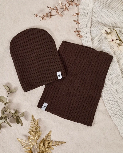 Royalfashion Winter-Set universell - Beaniemütze mit Nackenwärmer