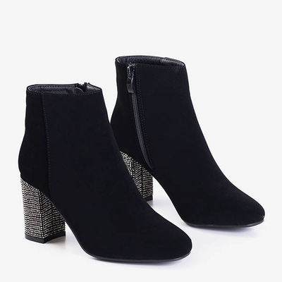 Schwarze Damenstiefeletten mit Zirkon Wilpa - Schuhe