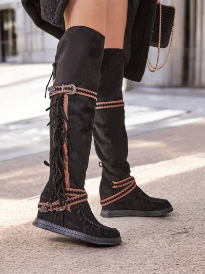 Royalfashion Damen Overknee Stiefel Eliferse