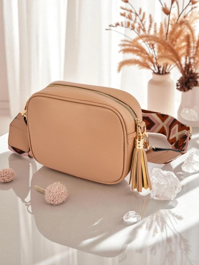 Royalfashion Kleine Damenhandtasche aus Öko-Leder mit buntem Riemen Kovi Lace