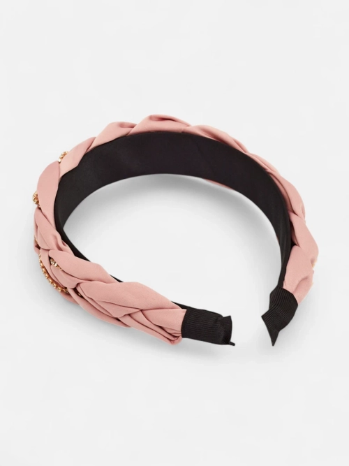 Royalfashion Пов'язка на волосся з плетінням у косу, оздоблена цирконами