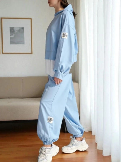 Royalfashion Damen Baumwollset mit einem Hemdeinsatz