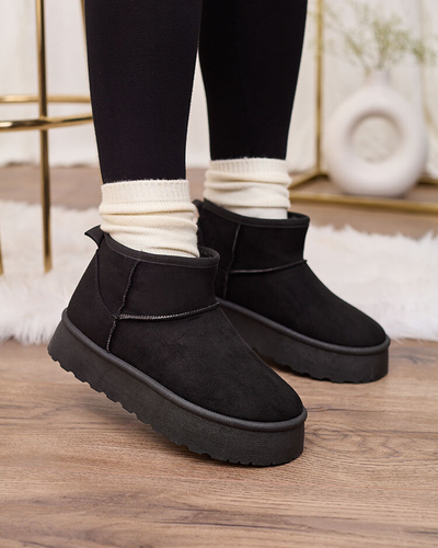 Royalfashion Schwarz Damen Plateau Schneestiefel Ersinella