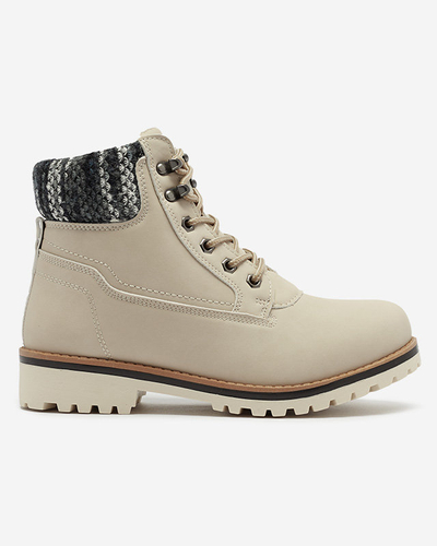 Isolierte Damenstiefel im Trapper-Stil in Beige Ebrac- Footwear