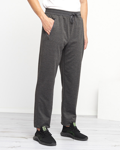 Klassische, dunkelgraue, gerade Herren-Jogginghose - Kleidung