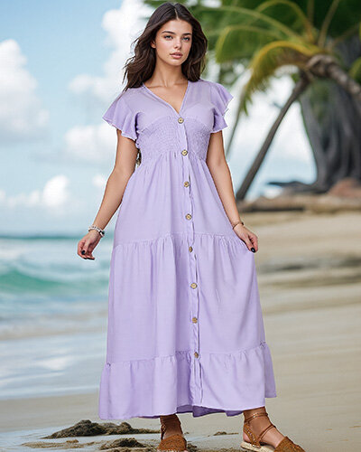 Royalfashion Damen knielanges Kleid