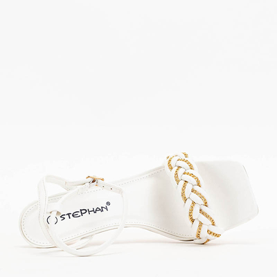 Weiße Damensandalen mit Anstecknadel Tenedi - Footwear