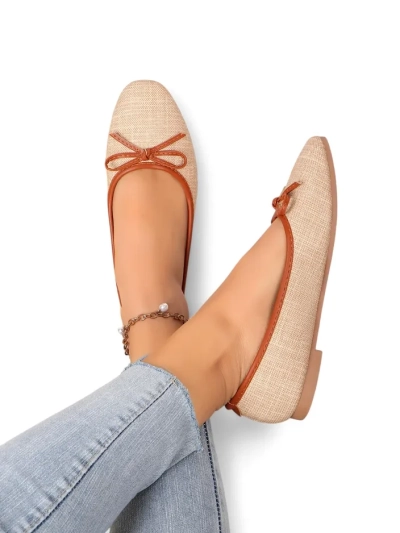 Royalfashion Damen Ballettschuhe mit Glitzer und einer Schleife Aramie