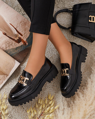 Royalfashion Damen lackierte Mokassins Bevevra