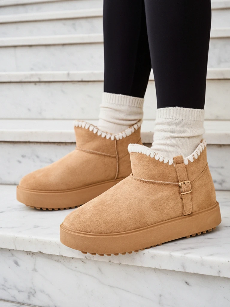 Royalfashion Kurze Damen Schneestiefel Ewioz