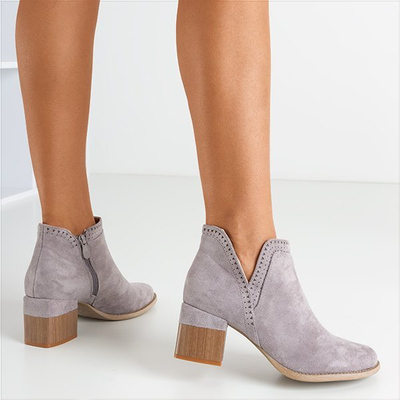 Graue Stiefel mit quadratischem Absatz Tours - Schuhe