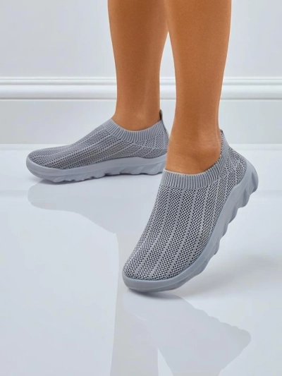 Damen-Sneakers Taubengrau Silvana - bequeme Slip-on-Schuhe für die Stadt
