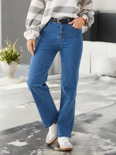 Royalfashion Baumwollgerade Frauenjeans