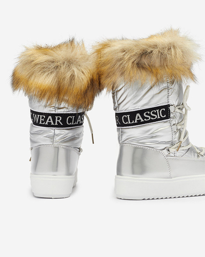 Silber lackierte Schneestiefel für Damen Fursav - Footwear