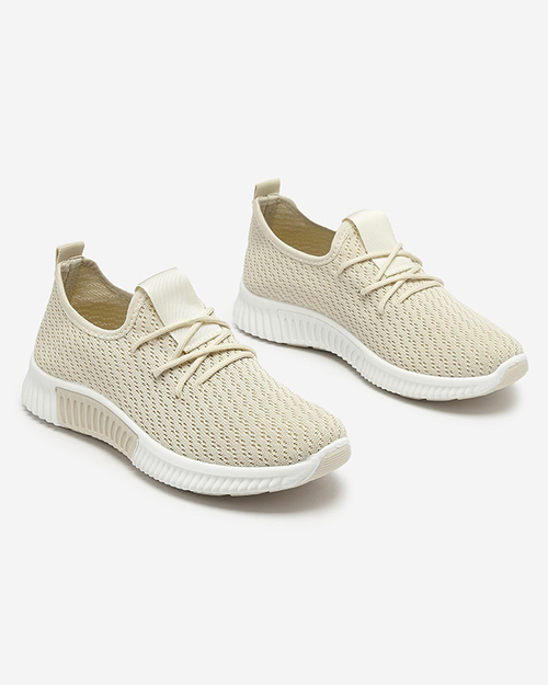 Бежеві жіночі тканинні спортивні кросівки Vobbu- Footwear