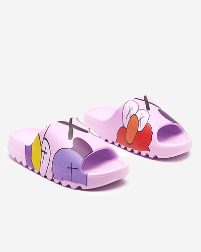 Violette Gummihausschuhe für Damen mit Pfizz-Aufdruck - Schuhe