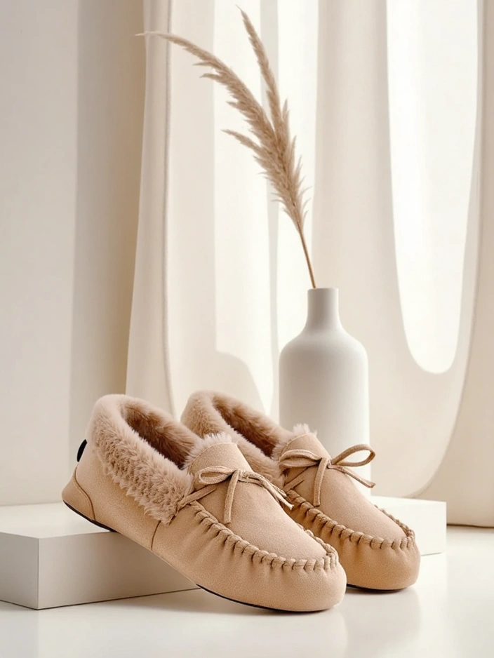 Royalfashion Damenmokassins mit Fell Ahtikes