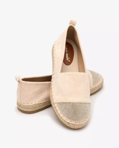 Royalfashion Beige Damen-Espadrilles mit Zirkonen Iterica