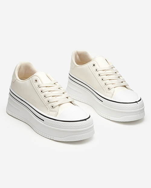 Жіночі кеди кремового кольору на платформі Aniel