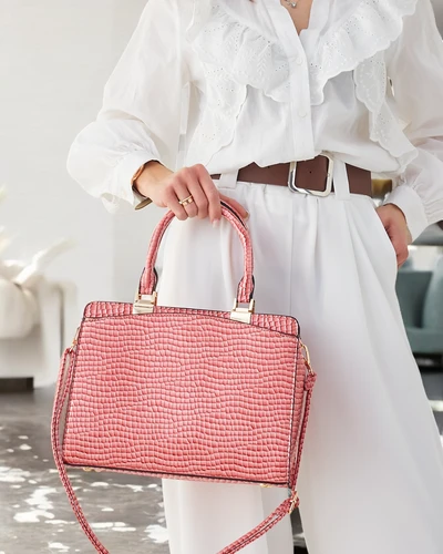 Royalfashion Elegante Damenhandtasche aus Lackleder mit Prägung