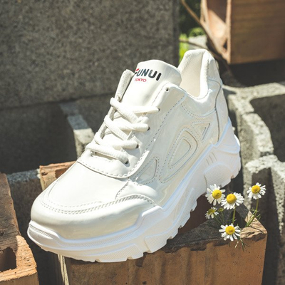 White lacquered Holly sports shoes- Footwear