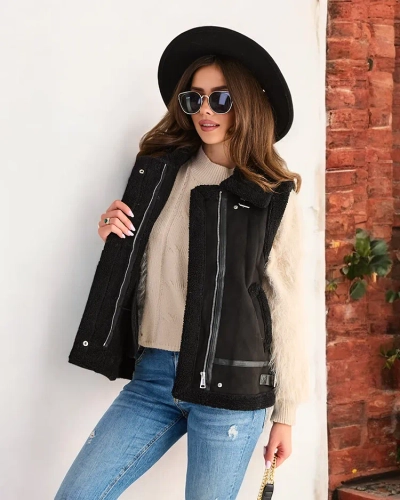 Royalfashion Damenweste mit Pelz