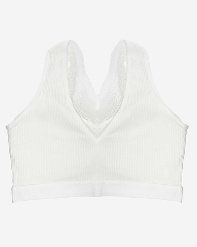 Weißer Sport-BH für Damen mit Spitze - Unterwäsche