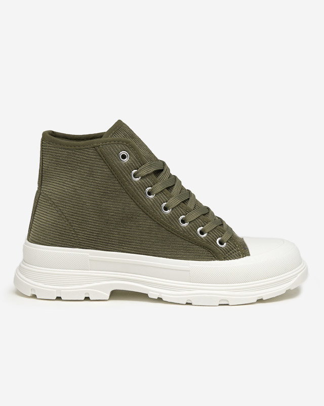 Grüne gerippte Damen-Sneaker Somali - Footwear