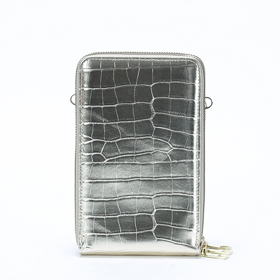 Золота жіноча міні-сумка з тисненням