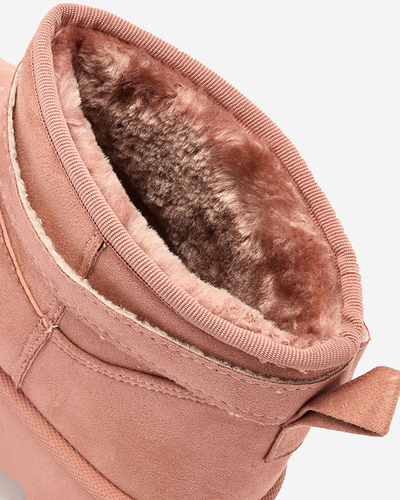 Royalfashion Hellbraune Damenschuhe a'la Schneestiefel mit Ornament Parisela