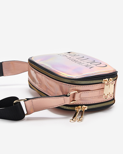 Kleine glänzende Damengeldbörse mit Inschriften - Accessoires