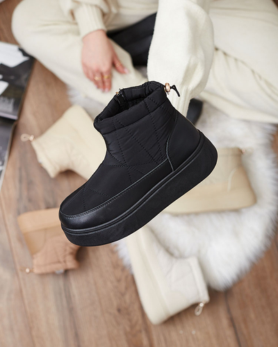Royalfashion Damen Schlupf-Schneestiefel in schwarz Armeda