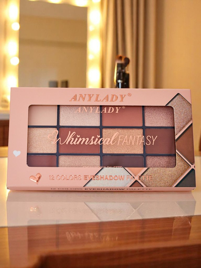 ANYLADY Palette mit 12 Lidschatten mit Glitzer- und Matt-Finish Golden Chocolate Fudge
