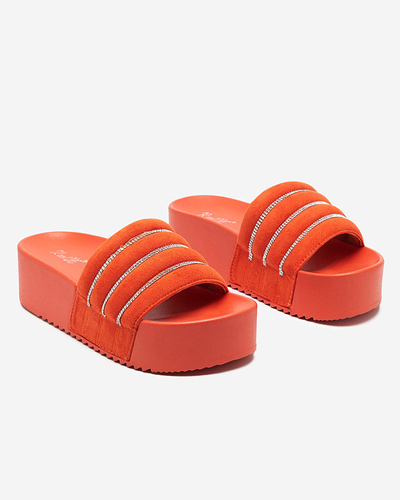 Помаранчеві жіночі шльопанці на платформі Sunavi