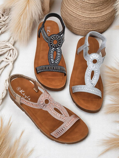 Royalfashion Damensandalen mit dekorativen Riemen Ava Shine