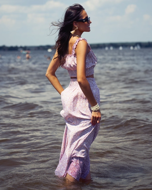 Жіночий квітковий комплект Royalfashion рожевий